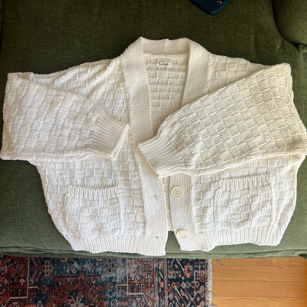 Cardigan no 3 natural basket weave
